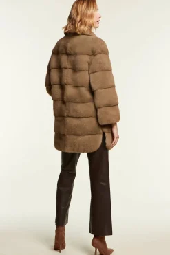 Beige mink coat