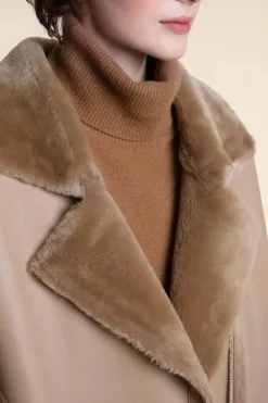 Beige shearling jacket