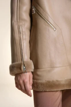 Beige shearling jacket