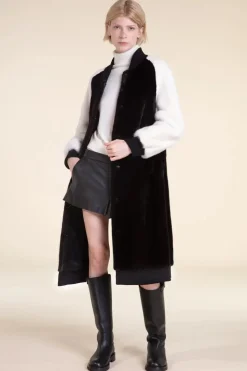 Black and white mink coat