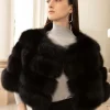 Black fox fur jacket