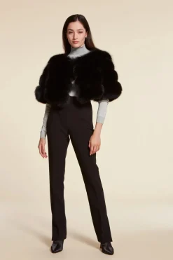 Black fox fur jacket
