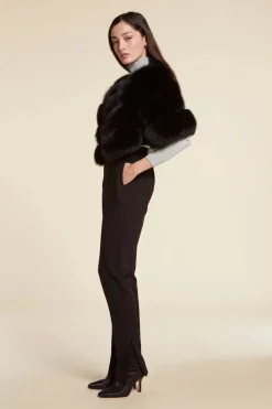 Black fox fur jacket