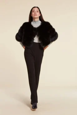 Black fox fur jacket