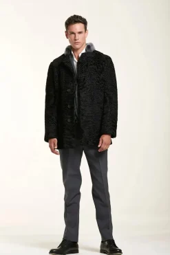 Black fur coat mens