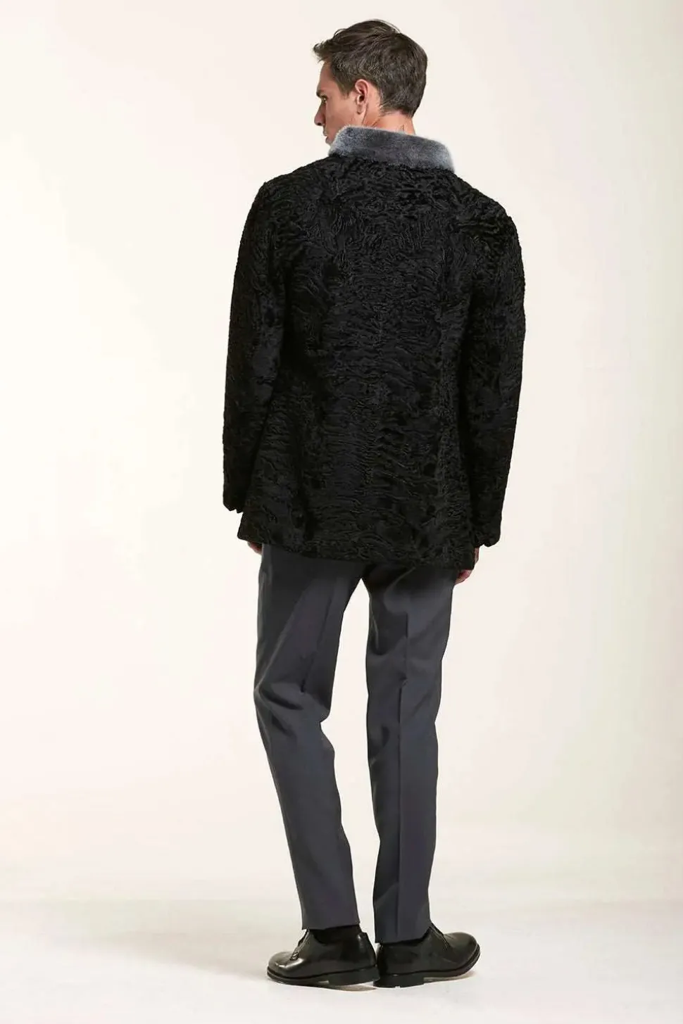 Black fur coat mens