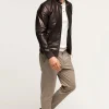 Black leather jacket for men