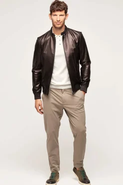Black leather jacket for men