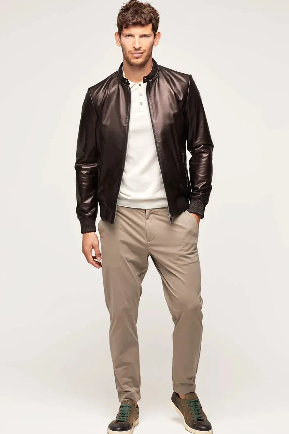 Black leather jacket for men