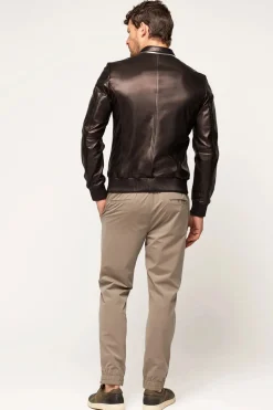 Black leather jacket for men