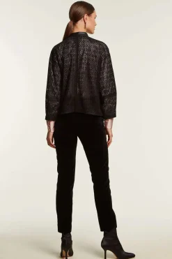 Black leather jacket perforated