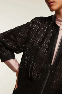 Black leather jacket perforated