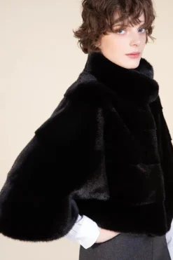 Black mink cape