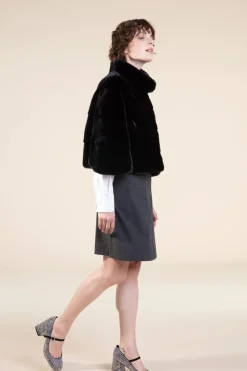 Black mink cape