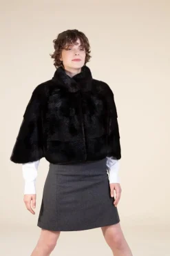 Black mink cape