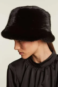 Black mink hat