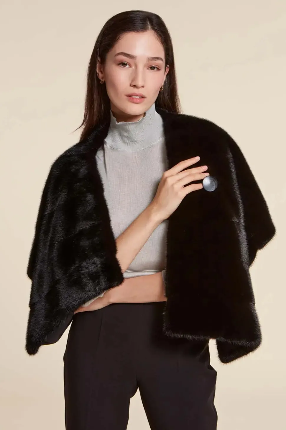 Black mink stole