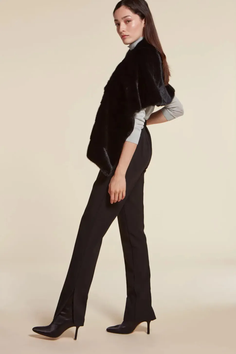Black mink stole