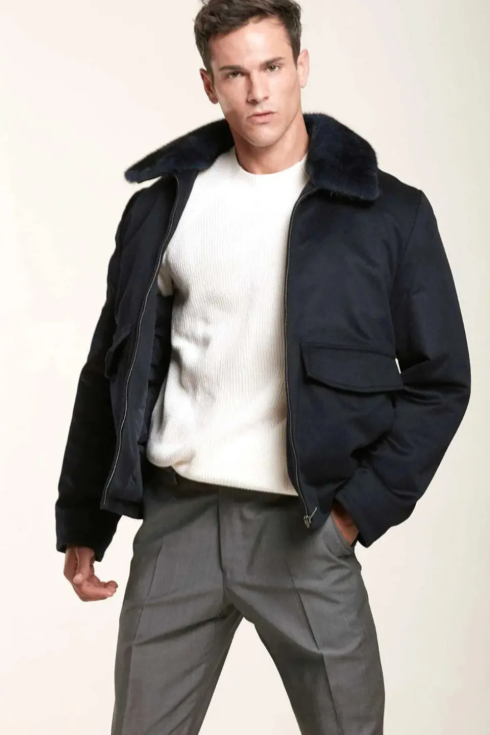 Blue cashmere jacket