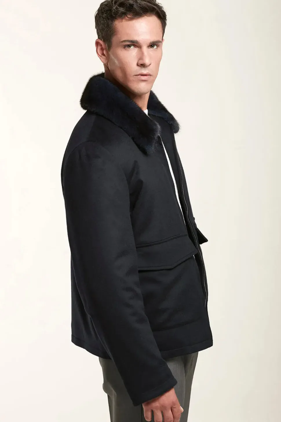 Blue cashmere jacket