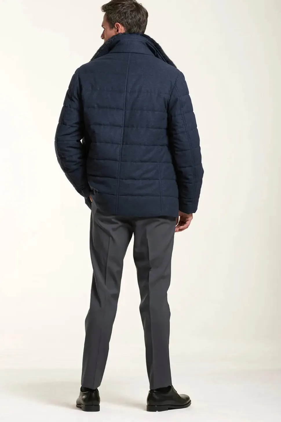 Blue jacket with fur