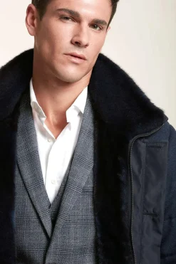 Blue jacket with fur
