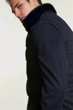 Blue mink vest men