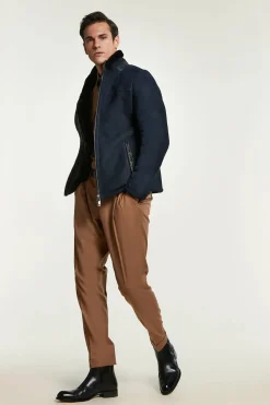 Blue shearling jacket mens