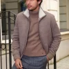 Bomber with fur collar