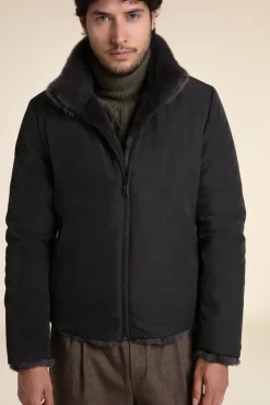 Brown fur jacket men