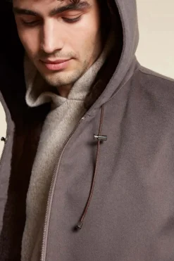 Brown jacket with fur collar