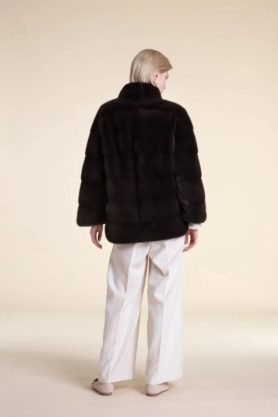 Brown mink fur jacket