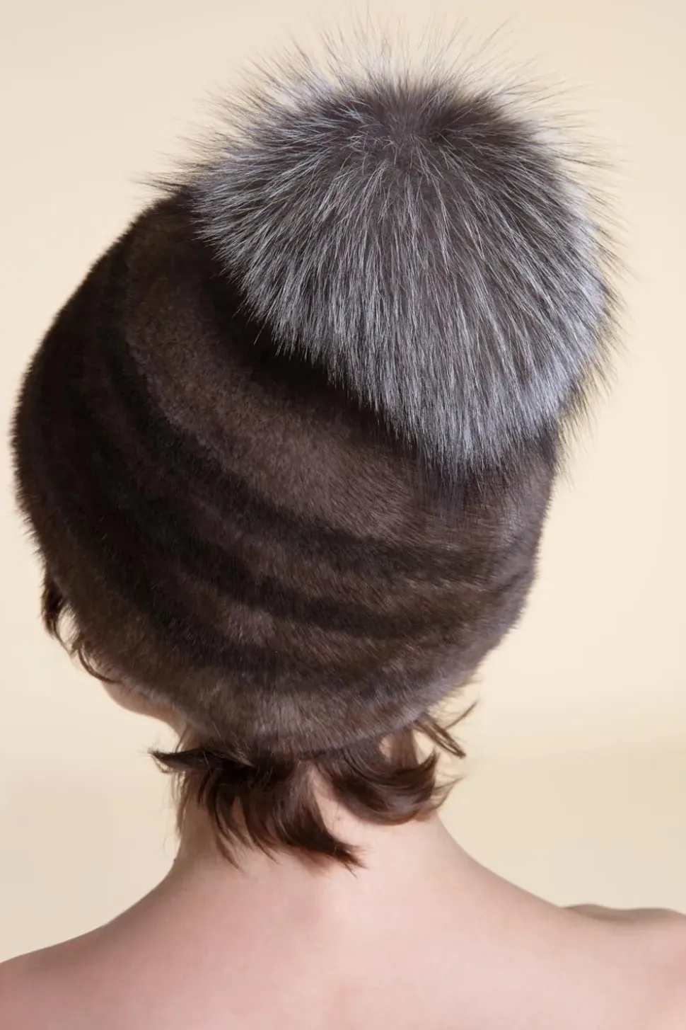 Brown mink hat