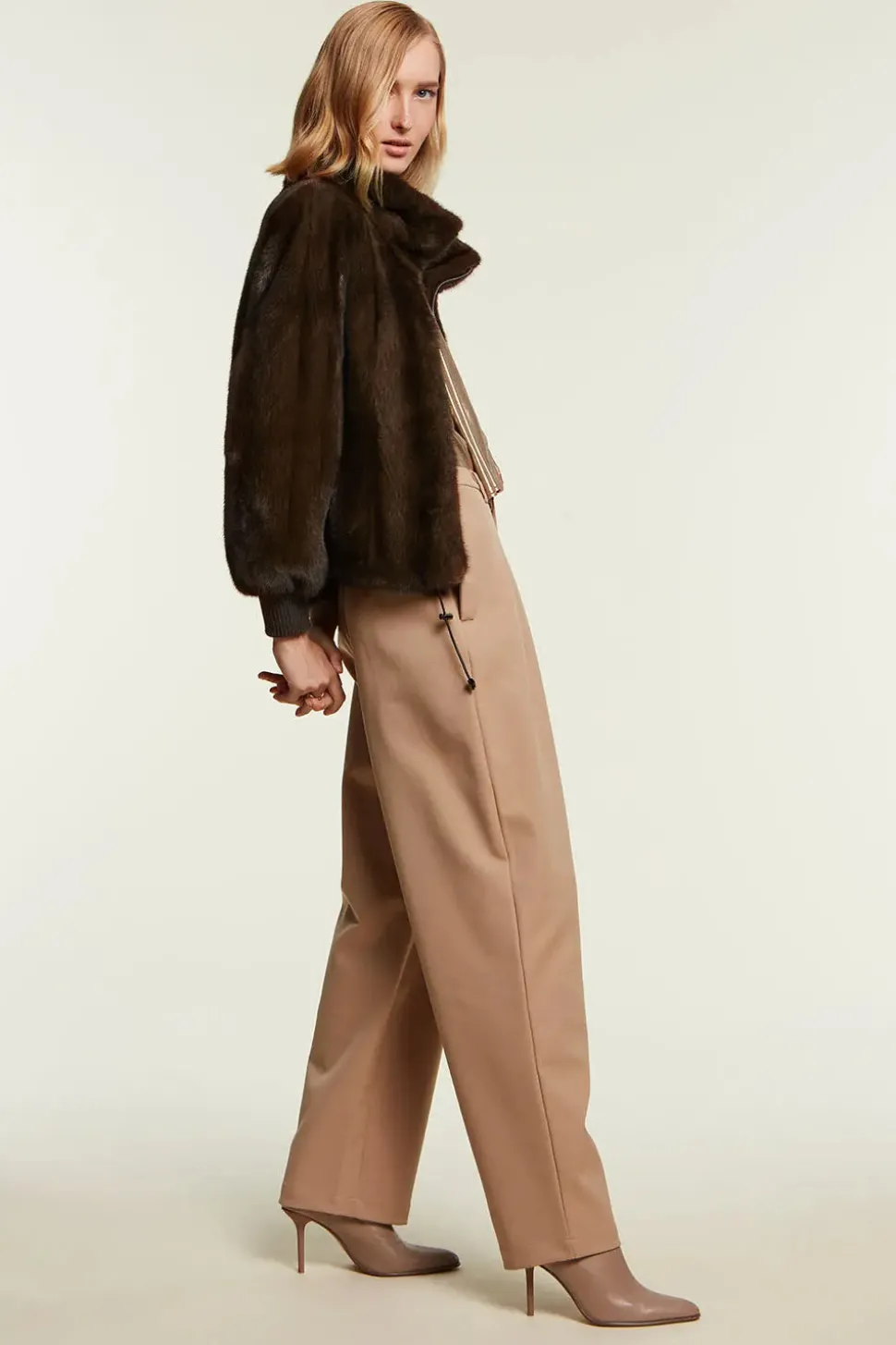 Brown mink jacket womens