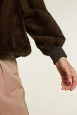 Brown mink jacket womens