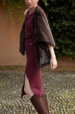 Brown mink shawl