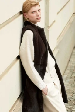 Brown mink vest