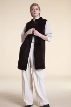Brown mink vest