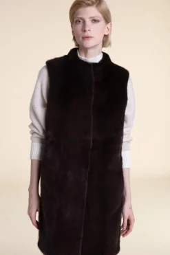 Brown mink vest