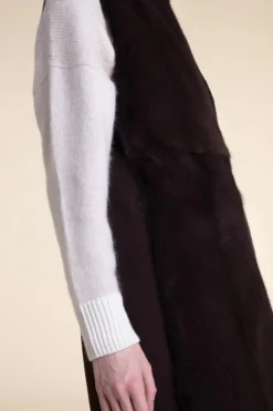 Brown mink vest