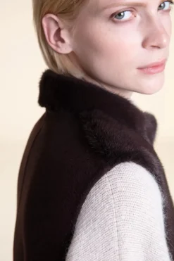 Brown mink vest
