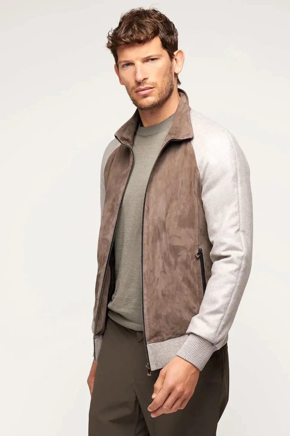 Brown suede jacket men