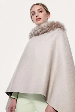 Cape with fox trim