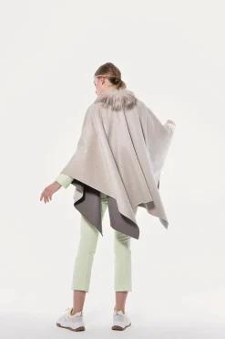 Cape with fox trim