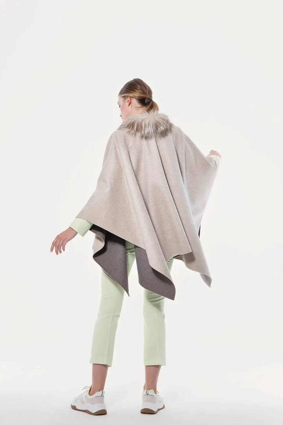 Cape with fox trim