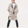 Cape with mink collar and pockets