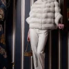 Chincilla fur jacket coat
