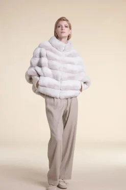 Chincilla fur jacket coat