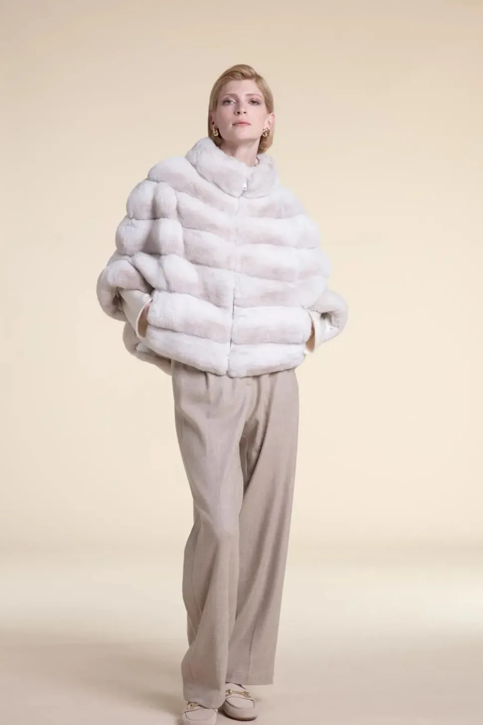 Chincilla fur jacket coat