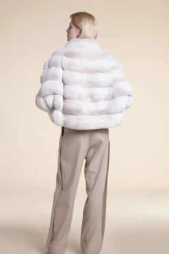 Chincilla fur jacket coat